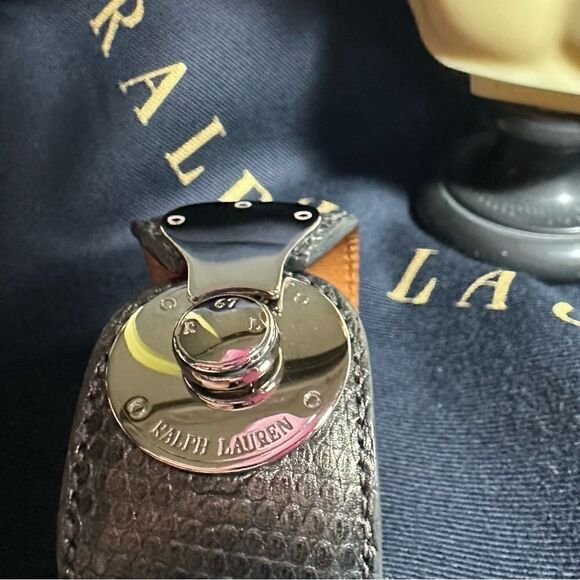 Ralph Lauren Graphite Python Print Polished Chrome Wrap Ricky Bracelet - Picture 8 of 16